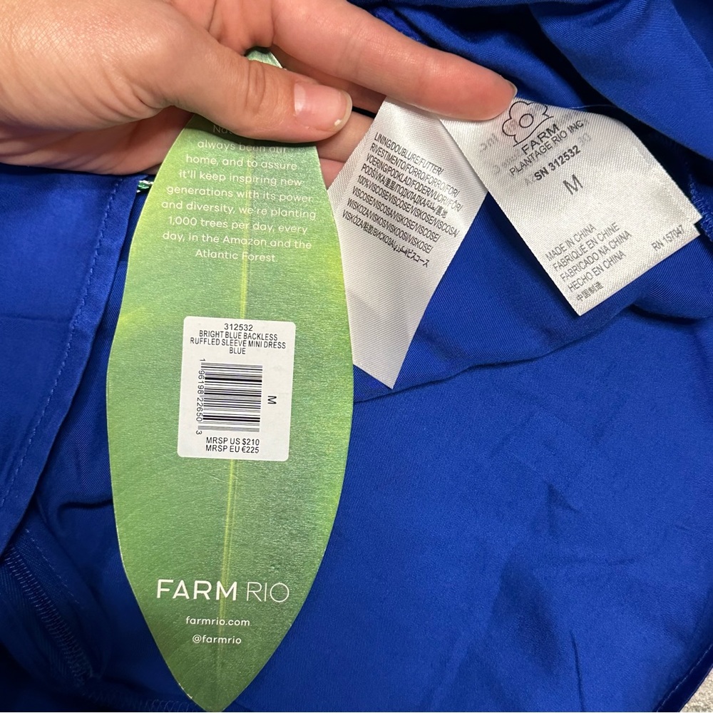 Farm Rio Backless Mini Dress Size M - Picture 10 of 11